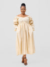 Busara Long Dress - Cream / White