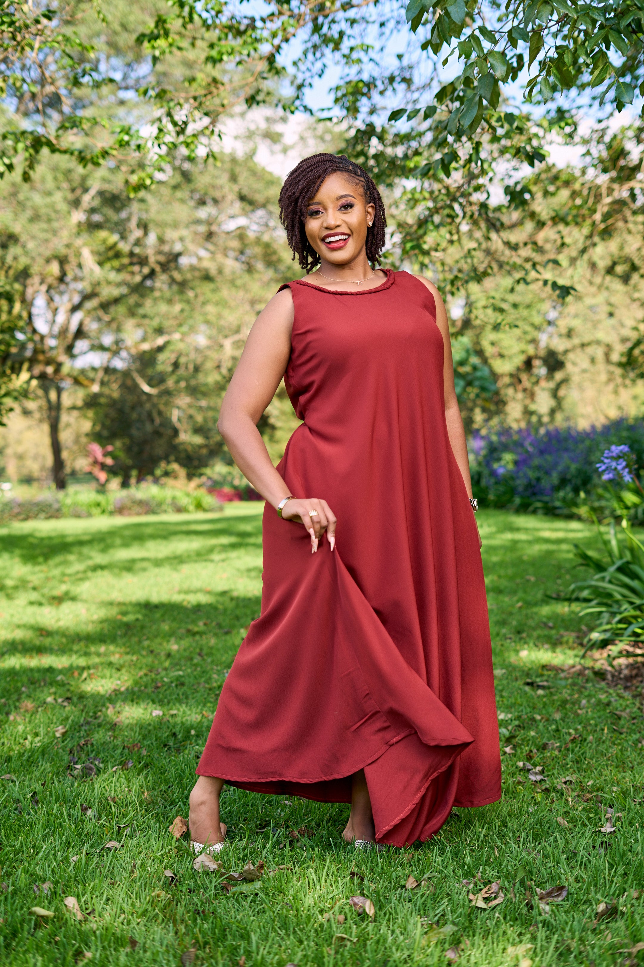 Izulu Wangalla Dress - Burnt Garnet