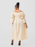 Busara Long Dress - Cream / White