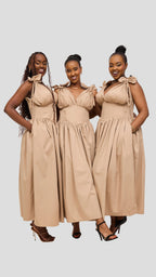Wangechi Dress - Beige / Nude