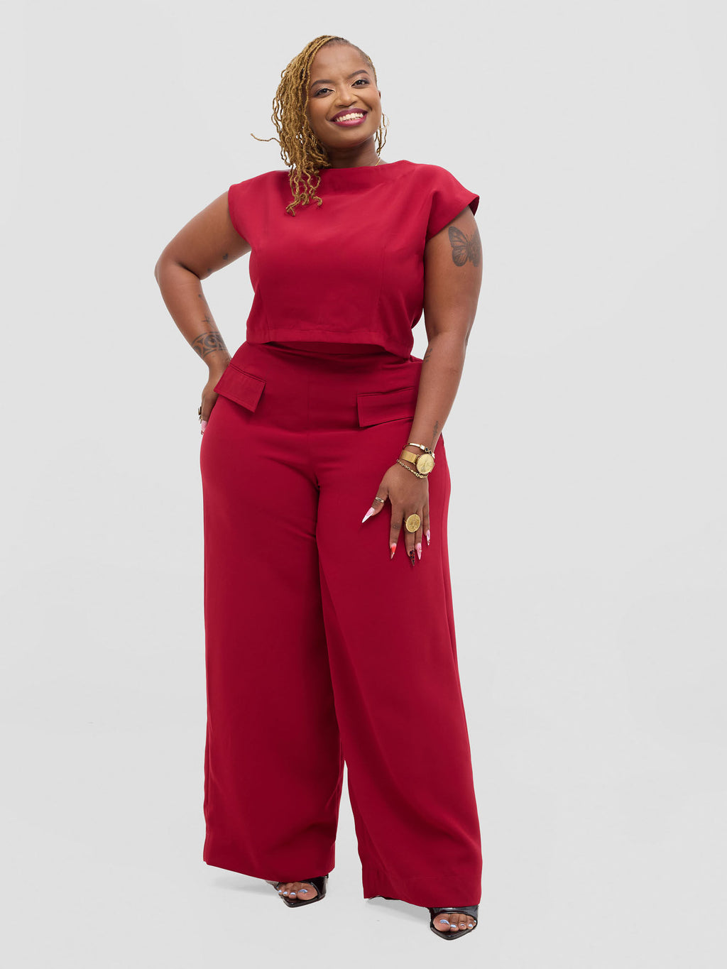 Izulu Wanjiru Set - Wine Red