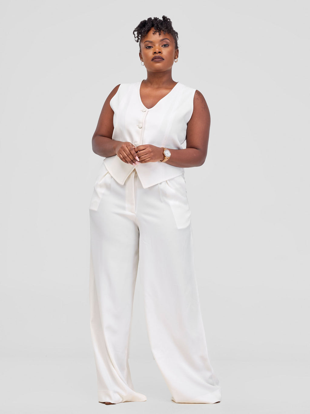Izulu Sarah Pant Set - Cream White
