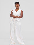 Sarah Pant Set - Cream White