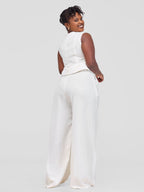Sarah Pant Set - Cream White