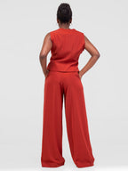Sarah Pant Set - Rust Brown