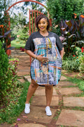 Toto Mini Dress - Black Print