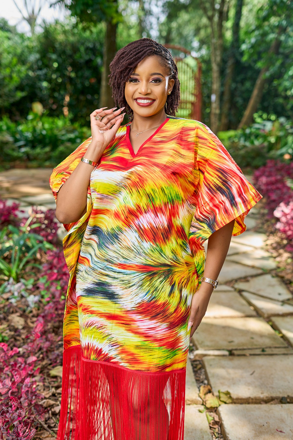 Mapia Kaftan dress - Red