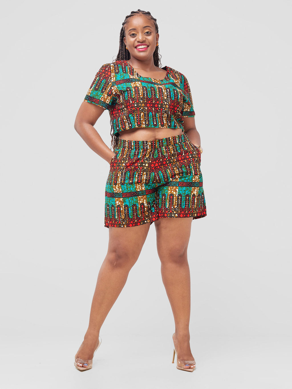 Izulu Kilulu Shorts Set - Red Print