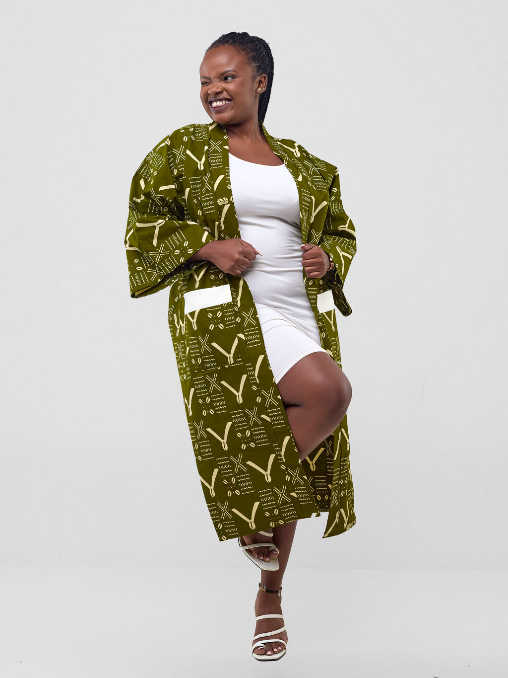 Izulu Juni 2 Kimono - Olive