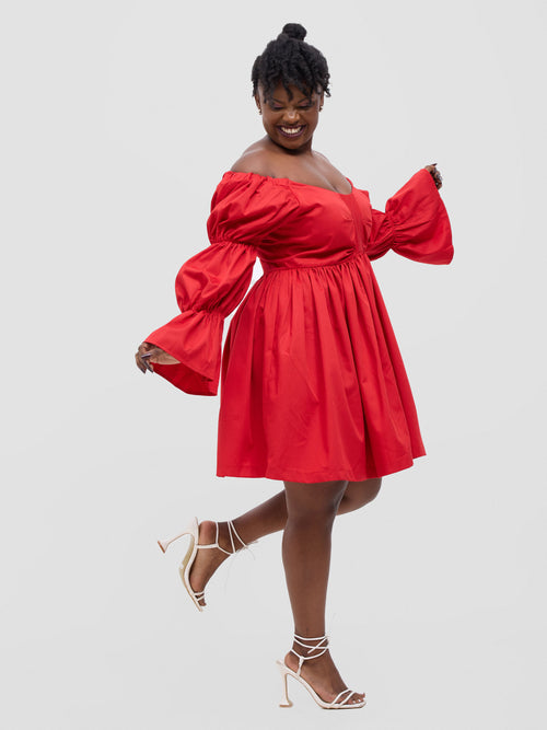 Busara short Dress - Red