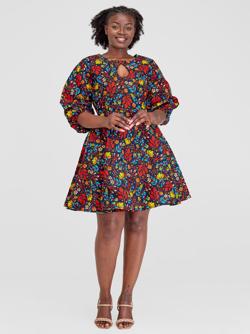 Izulu Keyhole dress - Red
