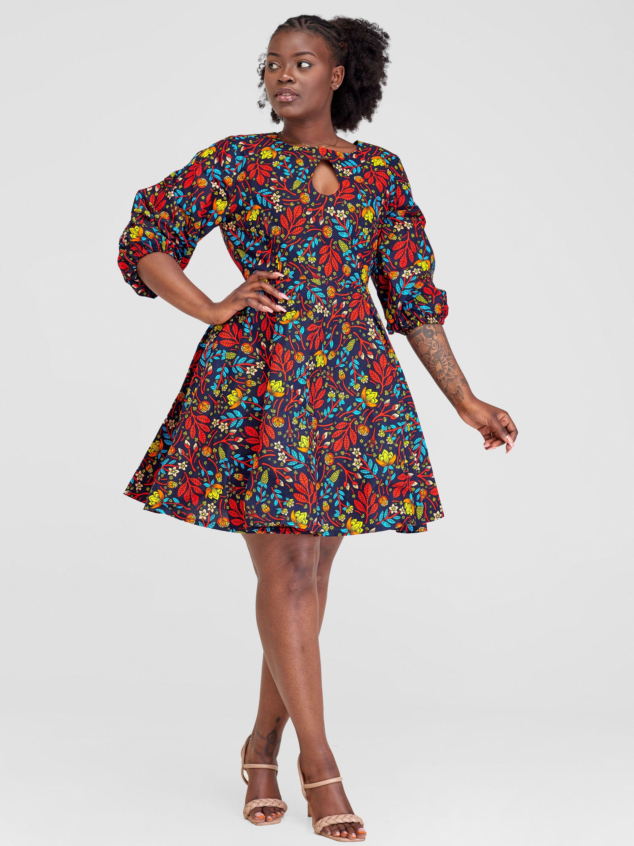 Izulu Keyhole dress - Red