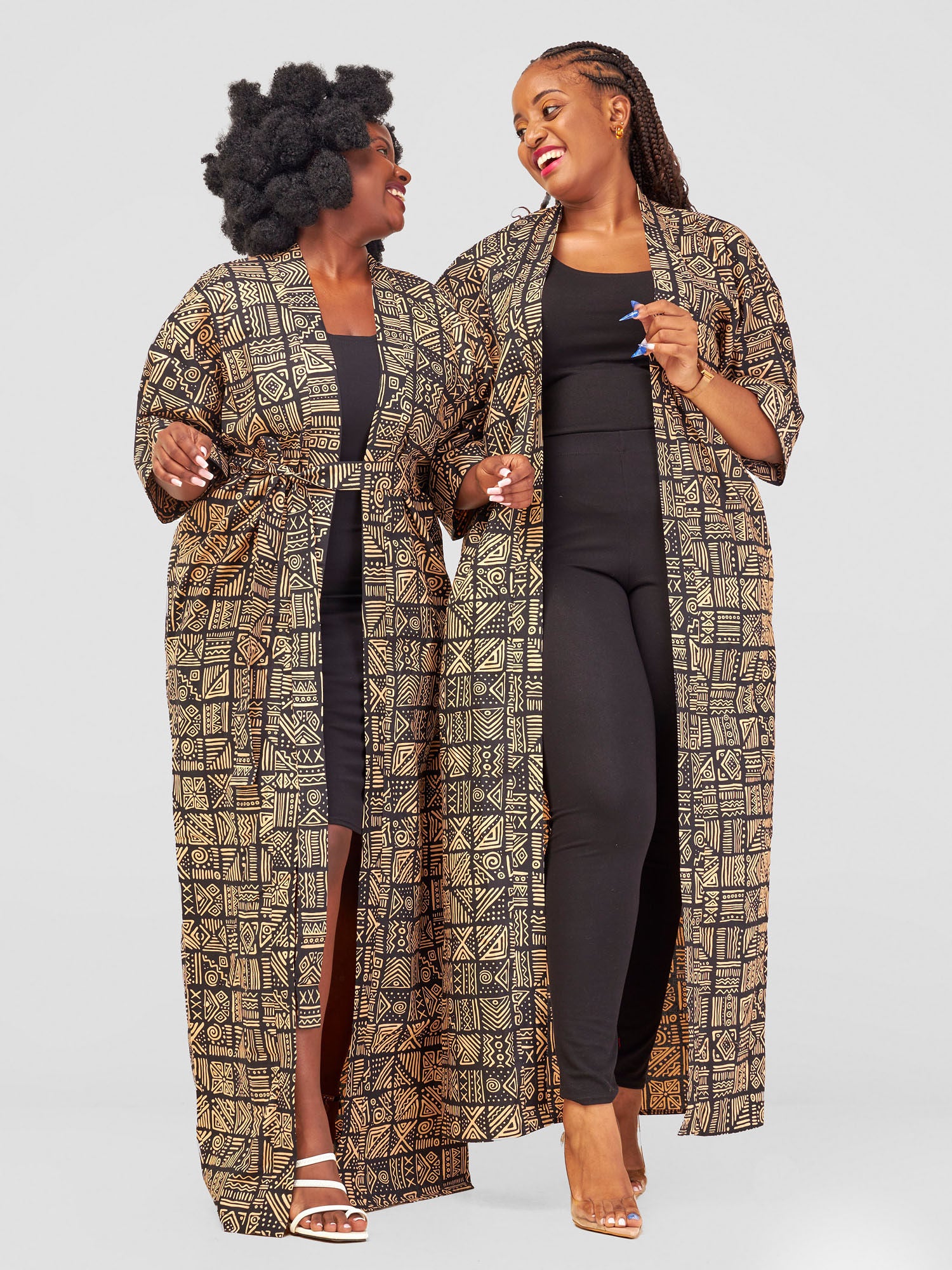Izulu Ashanti 7 Kimono - Black Print