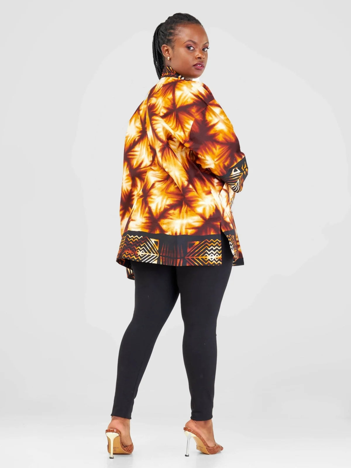 Mundusi 8 Short Kimono - Black Print