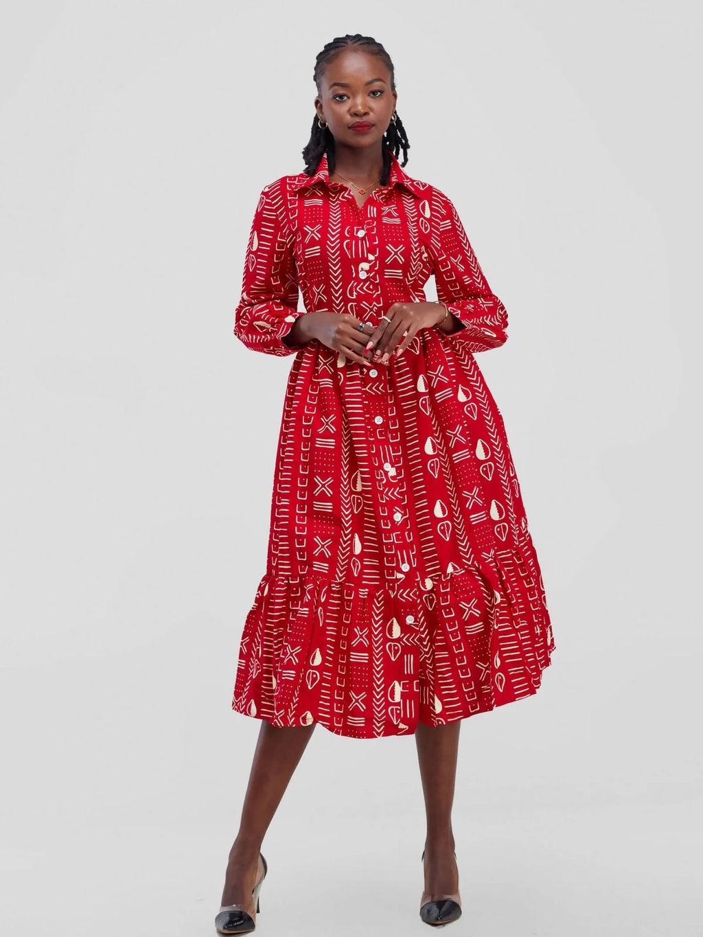 Kenderi Midi Dress - Red