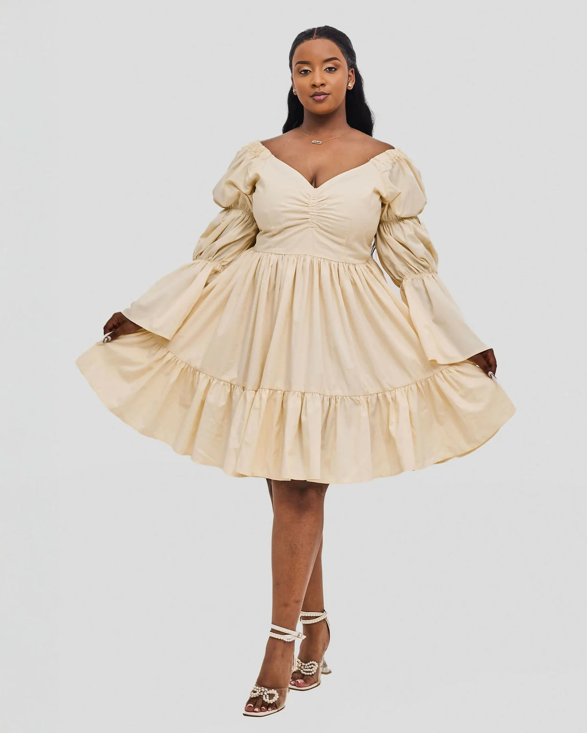 Mukutan Dress - Cream / White