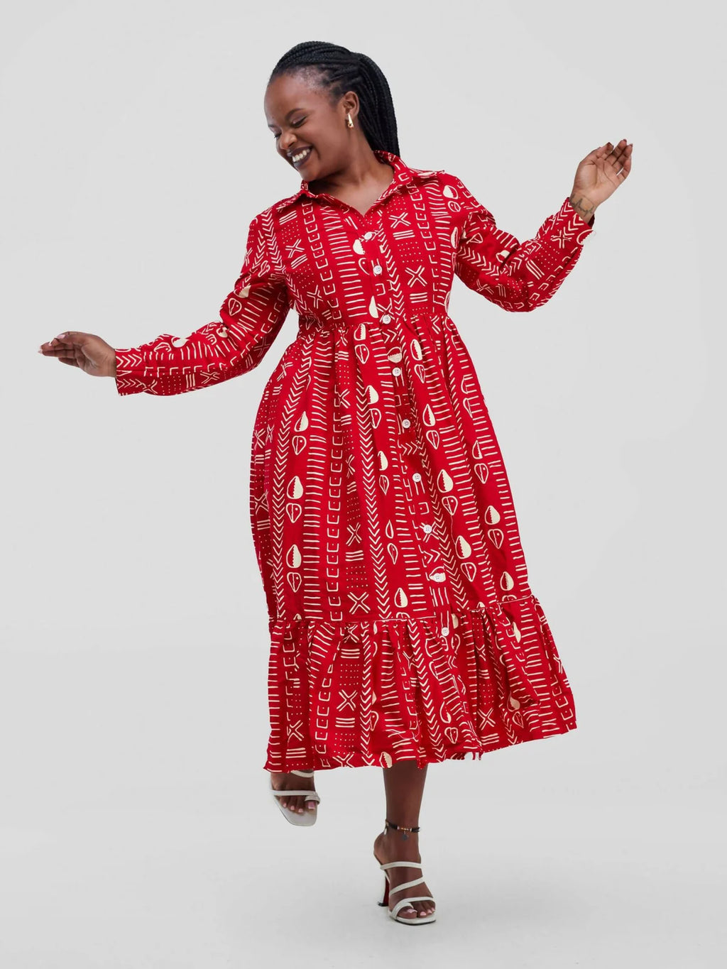 Kenderi Midi Dress - Red
