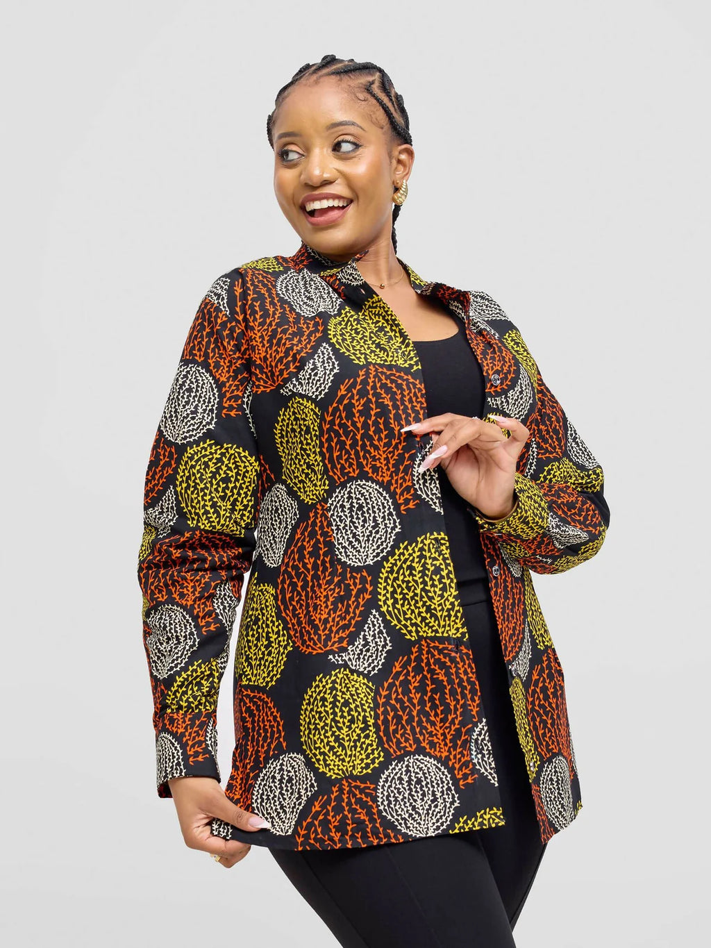 Serena 2 Top - Black Print