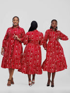Kenderi Midi Dress - Red
